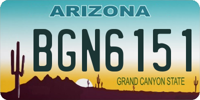 AZ license plate BGN6151