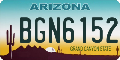AZ license plate BGN6152
