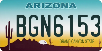 AZ license plate BGN6153