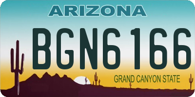AZ license plate BGN6166