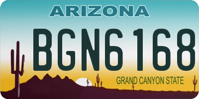 AZ license plate BGN6168