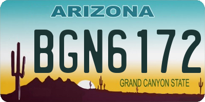 AZ license plate BGN6172