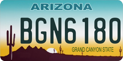 AZ license plate BGN6180