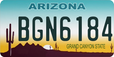 AZ license plate BGN6184