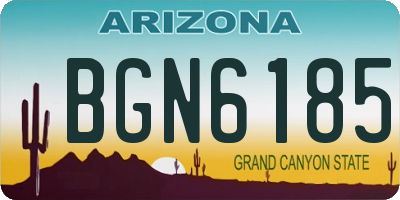AZ license plate BGN6185