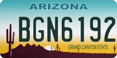 AZ license plate BGN6192