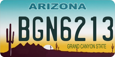 AZ license plate BGN6213