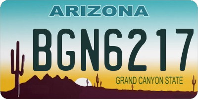 AZ license plate BGN6217