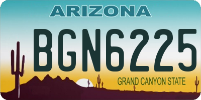 AZ license plate BGN6225