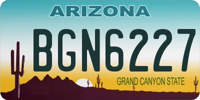 AZ license plate BGN6227