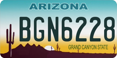 AZ license plate BGN6228