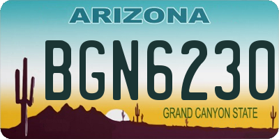 AZ license plate BGN6230