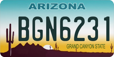 AZ license plate BGN6231