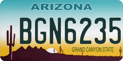 AZ license plate BGN6235