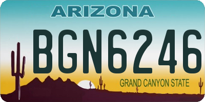 AZ license plate BGN6246