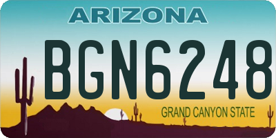 AZ license plate BGN6248
