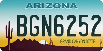 AZ license plate BGN6252