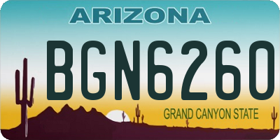 AZ license plate BGN6260