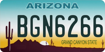 AZ license plate BGN6266