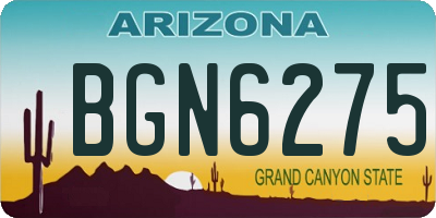 AZ license plate BGN6275