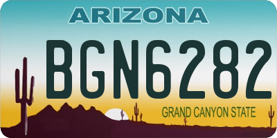 AZ license plate BGN6282