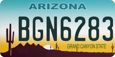 AZ license plate BGN6283