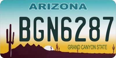 AZ license plate BGN6287