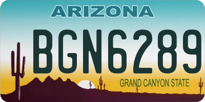 AZ license plate BGN6289