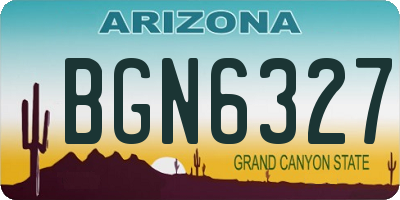 AZ license plate BGN6327