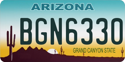 AZ license plate BGN6330