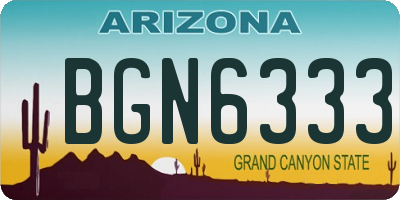 AZ license plate BGN6333