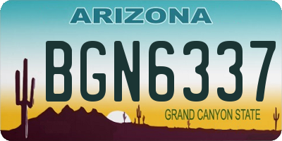 AZ license plate BGN6337
