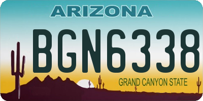 AZ license plate BGN6338
