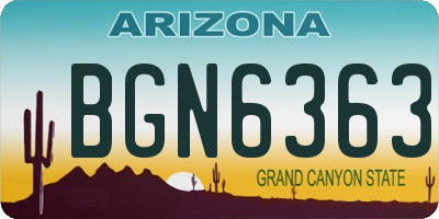 AZ license plate BGN6363