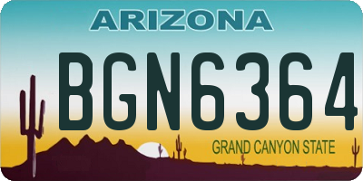 AZ license plate BGN6364
