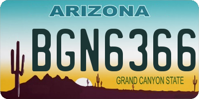AZ license plate BGN6366