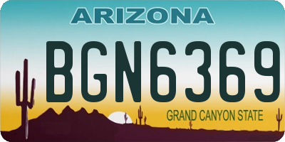 AZ license plate BGN6369