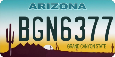 AZ license plate BGN6377