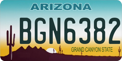 AZ license plate BGN6382