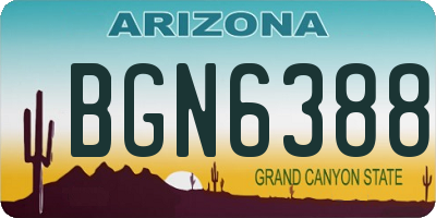 AZ license plate BGN6388