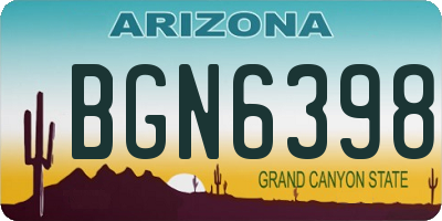 AZ license plate BGN6398