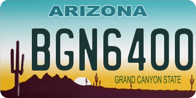 AZ license plate BGN6400