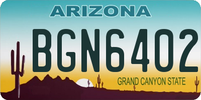 AZ license plate BGN6402