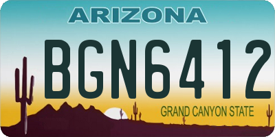 AZ license plate BGN6412