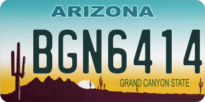 AZ license plate BGN6414