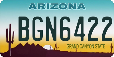 AZ license plate BGN6422