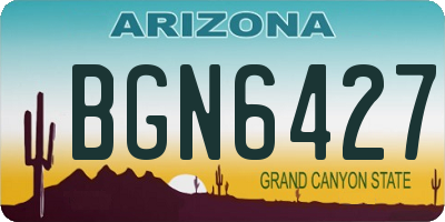 AZ license plate BGN6427
