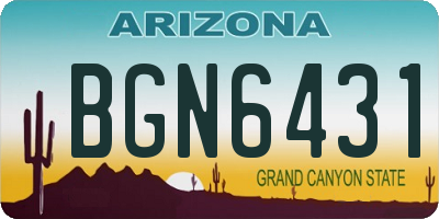 AZ license plate BGN6431