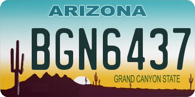 AZ license plate BGN6437