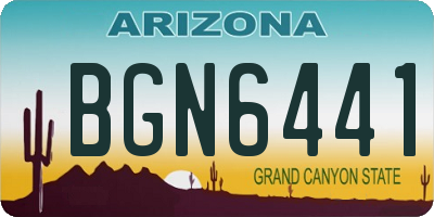 AZ license plate BGN6441
